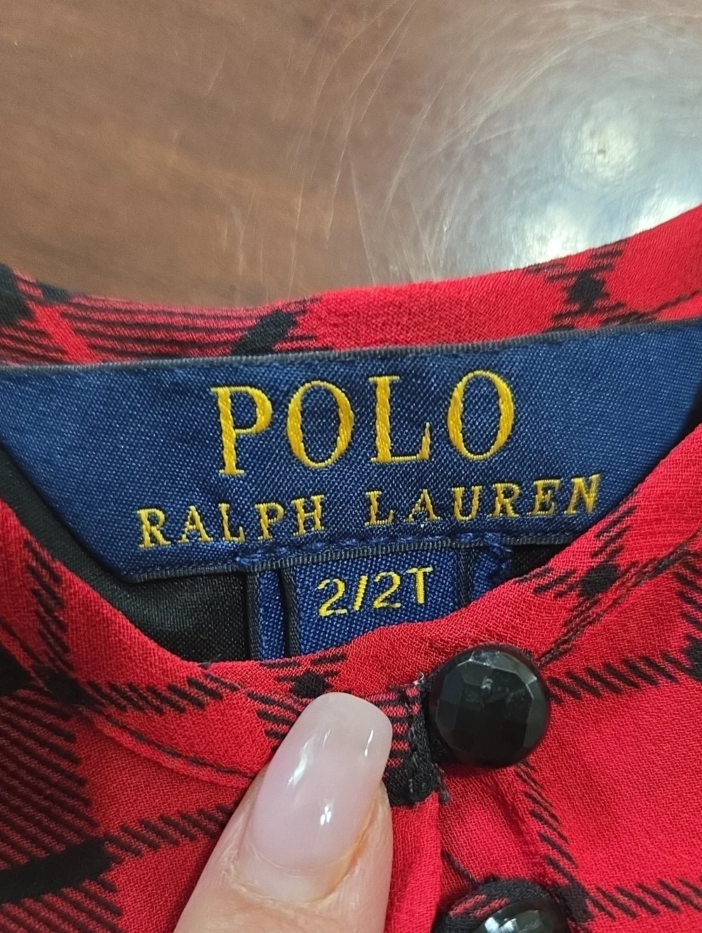 Polo Ralph Lauren Red & Black Plaid Ruffle Dress